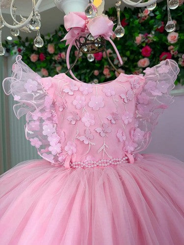 Vestido Menina Bonita Angelie Rosa Bebe (VESTMNANGLRSBB)