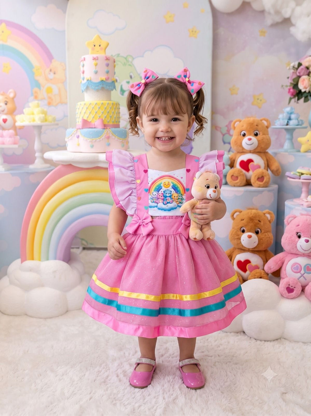 Romper/Vestido Princesa Belli Tematico Ursinhos Carinhosos (RMPNCBLTMURCRN)
