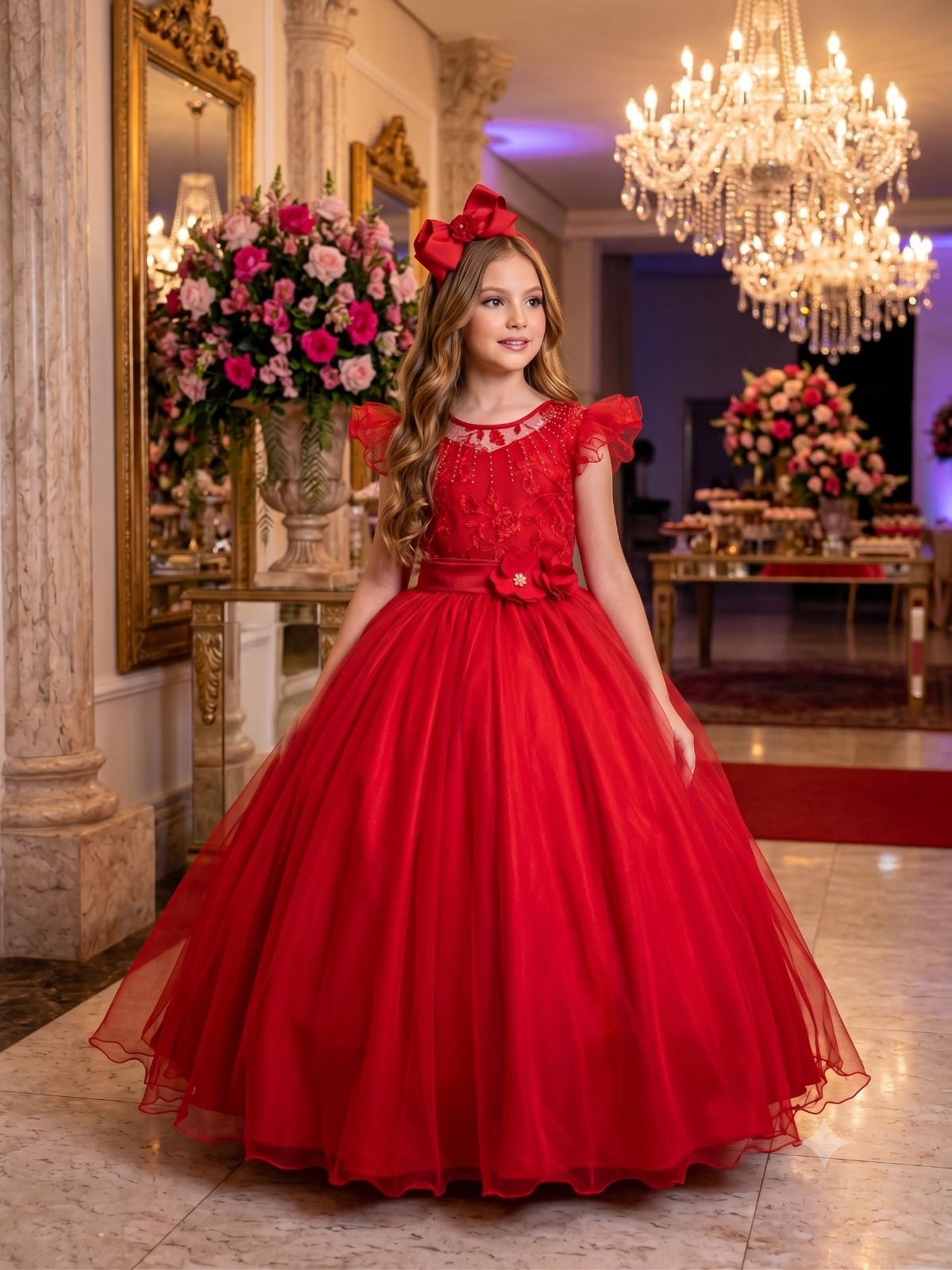 Vestido Mini Miss Longo Suzy Vermelho - Festa