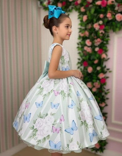 Vestido Ysa Kids Jardim Florido Melinda Verde Claro (VESTYSKDSJRDFLRMLVRDCL)