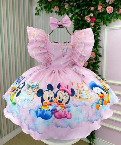 Vestido Infantil Tema Mickey Mouse Baby