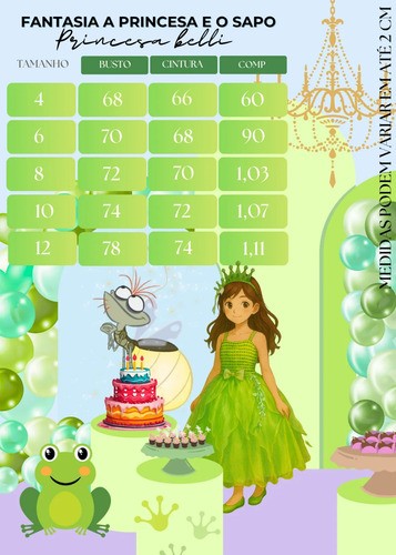 Fantasia Princesa Belli Longa Princesa Verde (FTSPRNCBELLAPCESP)