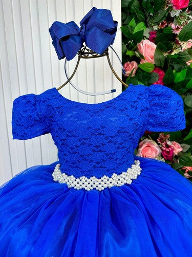Vestido Enjoy Longo Laura Peito rendado Azul Royal (VESTENJLNGLURPTRNDAZLRYL)