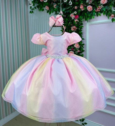 Vestido Infantil Marie Arco Iris Melissa- Candy Colorido (VSTDMCMLSCNDY)