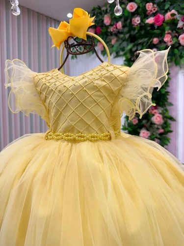 Vestido Menina Bonita Denise Amarelo (VESTMNBNDNSAMRL)