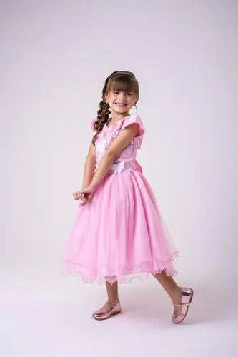 Vestido Marie Jardim Encantado Mel Rosa Bebe (VESTMRKDSJDMENCTROS)