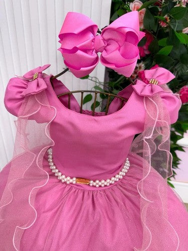 Vestido Banana Club Longo Diamante Rosa Chiclete (VESTBNACLBLNGDAMTRSCLT)