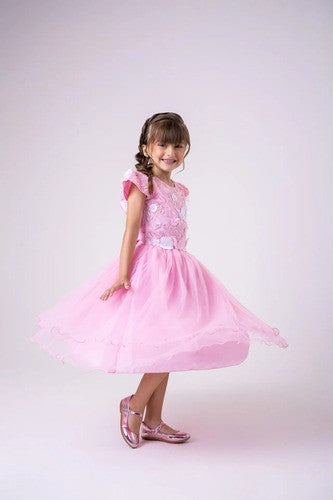 Vestido Marie Jardim Encantado Mel Rosa Bebe (VESTMRKDSJDMENCTROS)