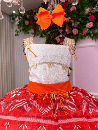 Vestido Temáticos Infantil Luxo Princesa Praia Modelo 3 (VESTTMCLXMN3)