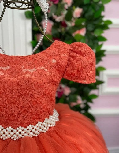 Vestido Enjoy Longo Laura Peito Rendado Terracota (VESTENJLNGPRNDDLR)