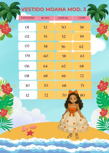 Vestido Fantasia Moana Infantil Princesa Festa Aniversário