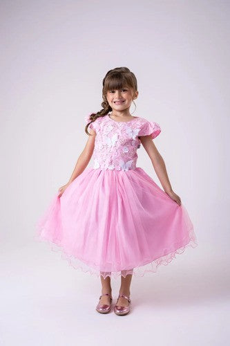 Vestido Marie Jardim Encantado Mel Rosa Bebe (VESTMRKDSJDMENCTROS)