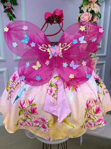 Vestido Infantil Temáticos da Gigi Fadas - Tinker Bell - Sininho Rosa (VESTIFFDTNKBLLT)