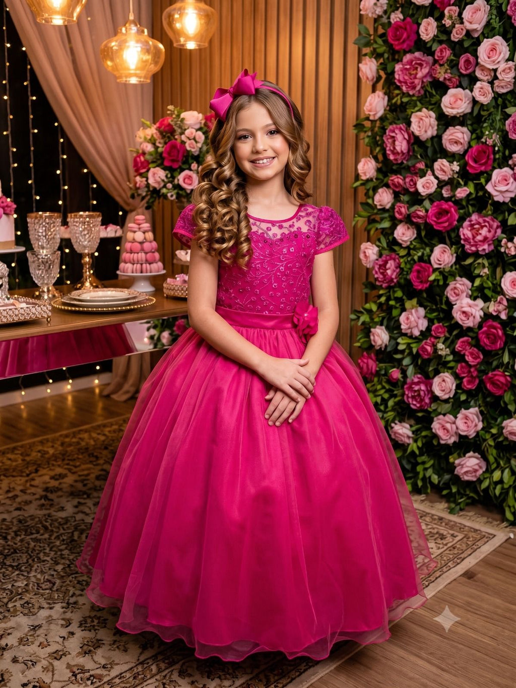 Vestido Mini Miss Longo Carol Rosa Pink - Festa
