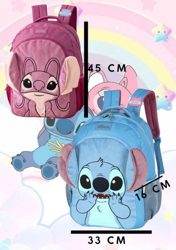 Mochila de Costa Stitch Orelhinhas Pelucia Azul (MCCSORPAZL)