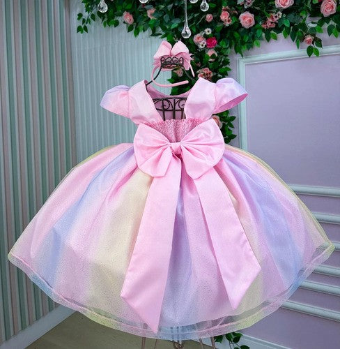 Vestido Infantil Marie Arco Iris Melissa- Candy Colorido (VSTDMCMLSCNDY)