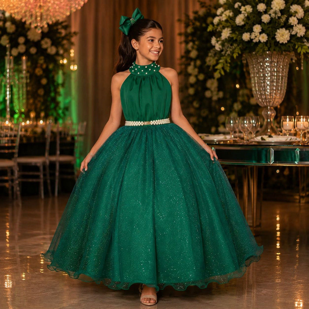 Vestido Banana Club Longo Âmbar Verde Bandeira