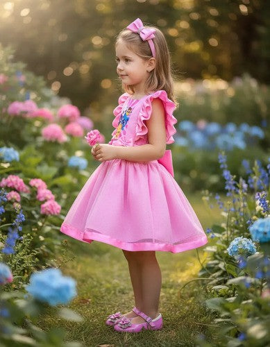 Romper Vestido Bolofofos Bolo Fofos Jardineira Rosa Menina