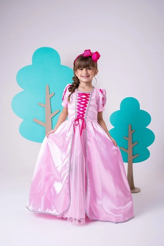 Fantasia Princesa Belli Longa Princesa Rosa - Modelo 2 (FTSPRNCBLBLADMM2)
