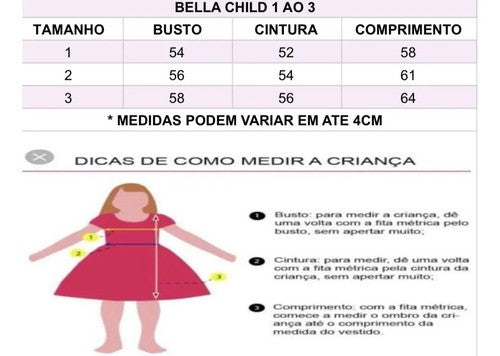Vestido Infantil Bella Child Sereia (VESTINFTBLLCHGCRXAZ)
