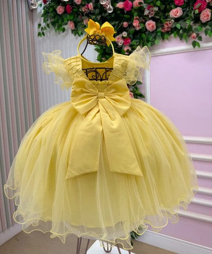 Vestido Menina Bonita Denise Amarelo (VESTMNBNDNSAMRL)