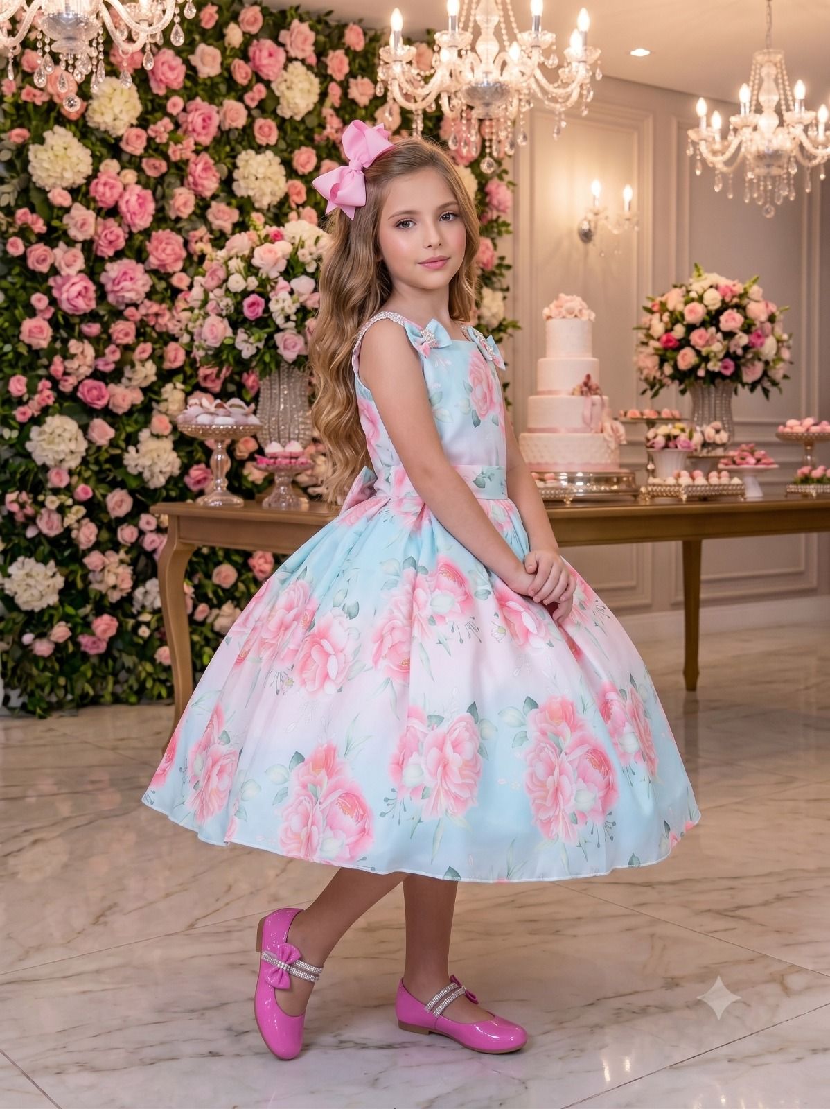 Vestido Mini Miss Lorena Florido Azul Bebe (VESTMNMSLRNFLRAZLBB)