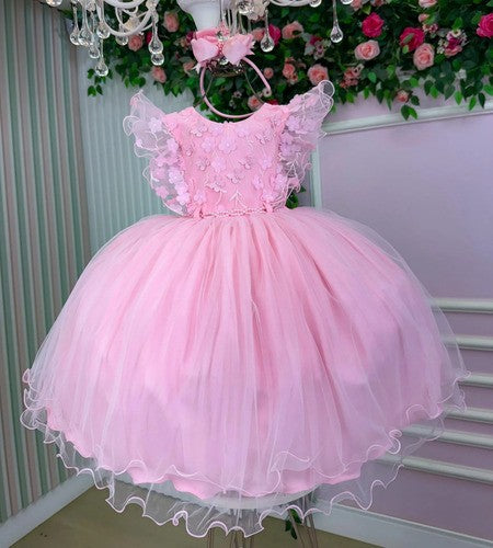Vestido Menina Bonita Angelie Rosa Bebe (VESTMNANGLRSBB)