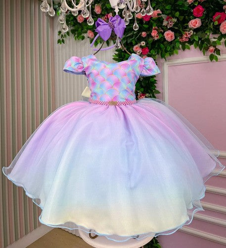 Vestido Infantil Bella Child Sereia (VESTINFTBLLCHGCRXAZ)