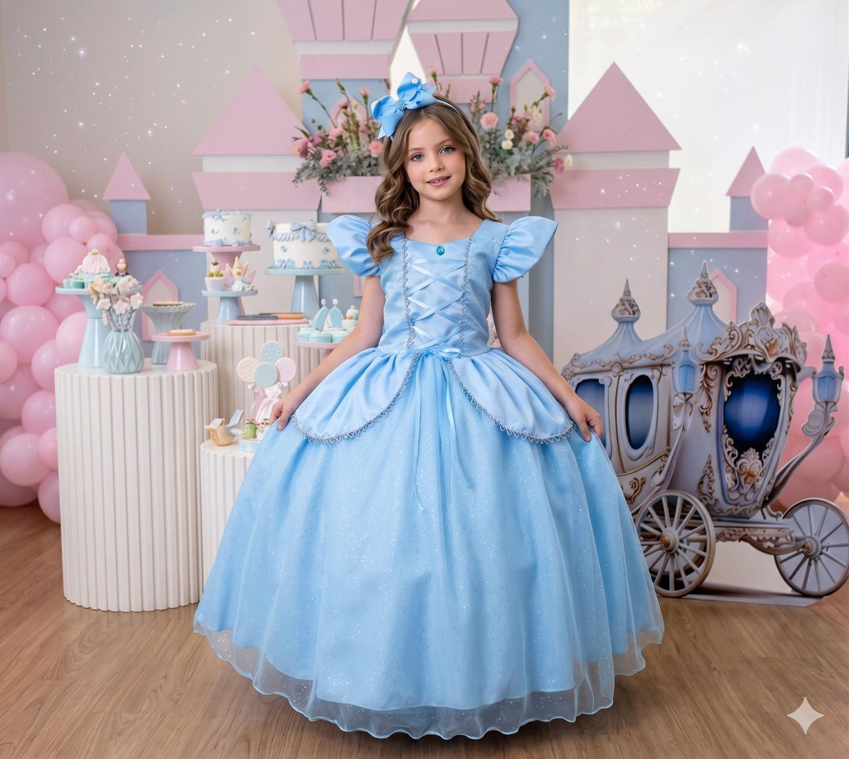Fantasia/ Vestido Mini Miss Longo Princesa Azul (FTVESTMNMSSLNGCND)