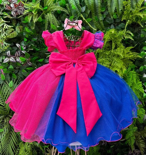 Vestido Tematicos Ysa Kids Lilo Stitch Pink e Azul com Led (VESTTMYSKLLSTPALED)