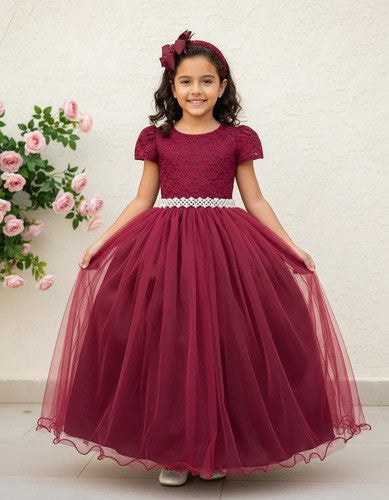 Vestido Enjoy Longo Laura Peito rendado Marsala (VESTENJLNGMRSLRDD2)