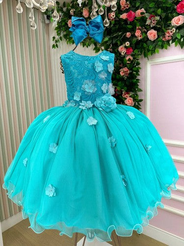 Vestido Juvenil Vila Lele Regata Flores Verde Tiffany (VESTJVNVLLRGTFLRVRTF)