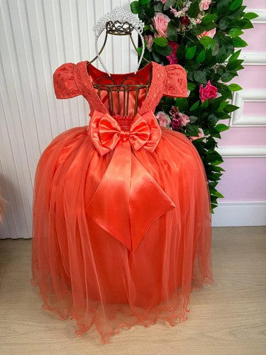 Vestido Enjoy Longo Laura Peito Rendado Terracota (VESTENJLNGPRNDDLR)