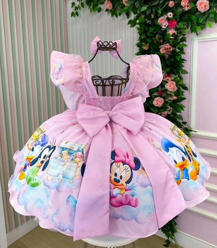 Vestido Infantil Tema Mickey Mouse Baby