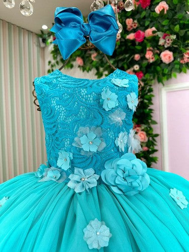 Vestido Juvenil Vila Lele Regata Flores Verde Tiffany (VESTJVNVLLRGTFLRVRTF)
