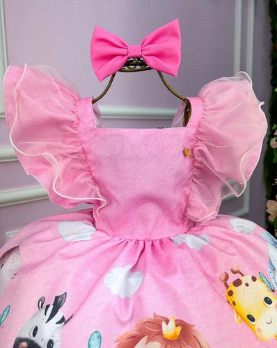 Vestido Infantil Safari Rosa