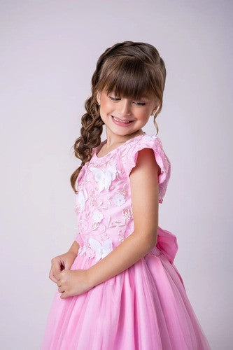 Vestido Marie Jardim Encantado Mel Rosa Bebe (VESTMRKDSJDMENCTROS)