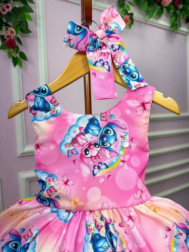 Vestido Tematicos Kids Stitch e Angel Rosa (VESTTMTCSKDSSTCHANGLRS)