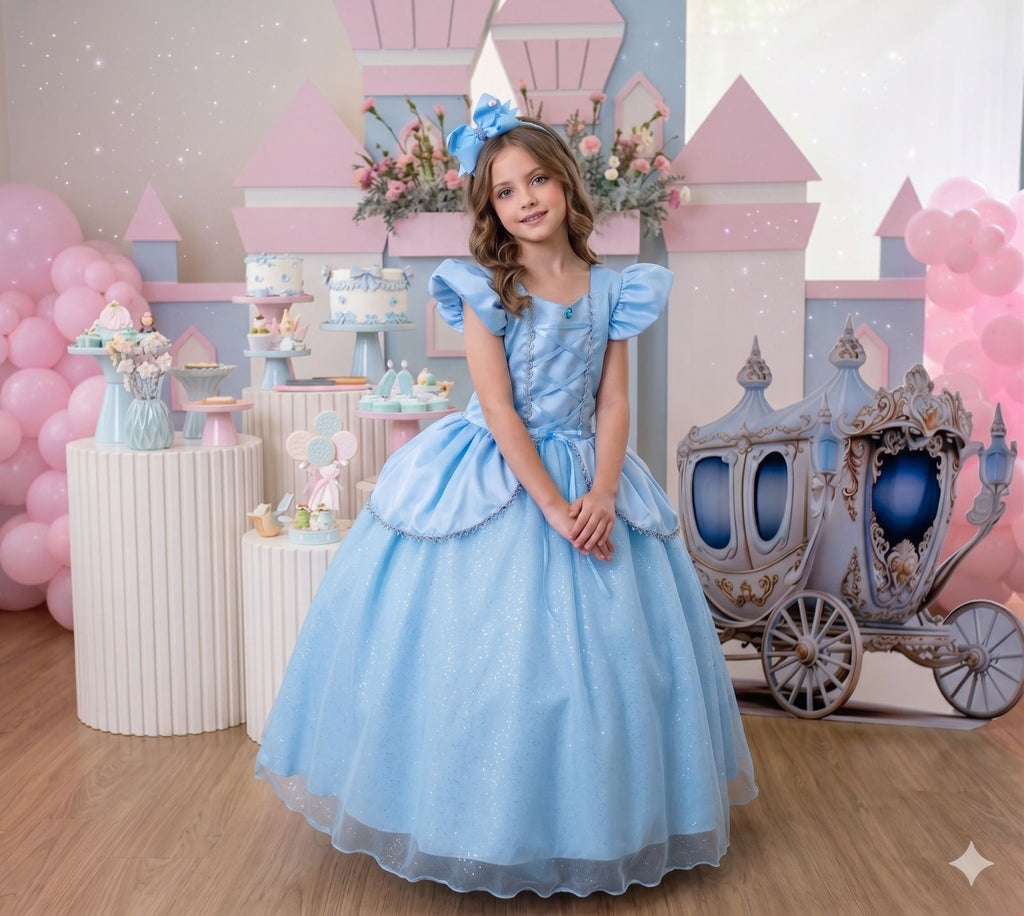 Fantasia/ Vestido Mini Miss Longo Princesa Azul (FTVESTMNMSSLNGCND)