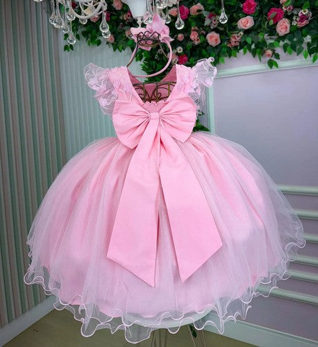 Vestido Menina Bonita Angelie Rosa Bebe (VESTMNANGLRSBB)