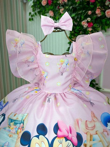 Vestido Infantil Tema Mickey Mouse Baby