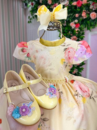 Vestido Menina Bonita Jardim Encantado Loise Amarelo (VESTMTAJENLSEARLO)