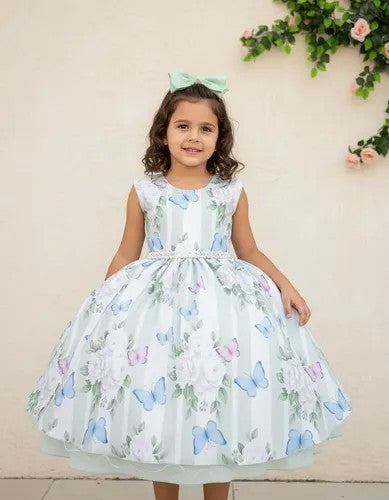 Vestido Ysa Kids Jardim Florido Melinda Verde Claro (VESTYSKDSJRDFLRMLVRDCL)