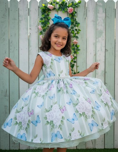 Vestido Ysa Kids Jardim Florido Melinda Verde Claro (VESTYSKDSJRDFLRMLVRDCL)