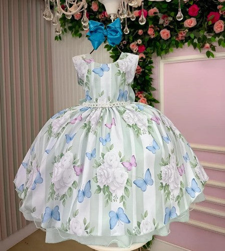 Vestido Ysa Kids Jardim Florido Melinda Verde Claro (VESTYSKDSJRDFLRMLVRDCL)