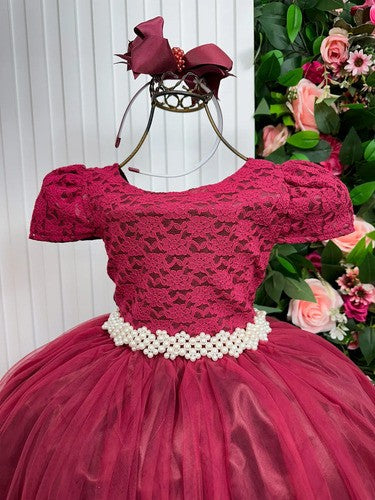 Vestido Enjoy Longo Laura Peito rendado Marsala (VESTENJLNGMRSLRDD2)