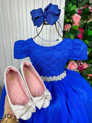 Vestido Enjoy Longo Laura Peito rendado Azul Royal (VESTENJLNGLURPTRNDAZLRYL)