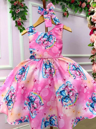 Vestido Tematicos Kids Stitch e Angel Rosa (VESTTMTCSKDSSTCHANGLRS)