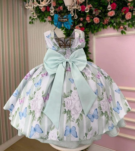 Vestido Ysa Kids Jardim Florido Melinda Verde Claro (VESTYSKDSJRDFLRMLVRDCL)