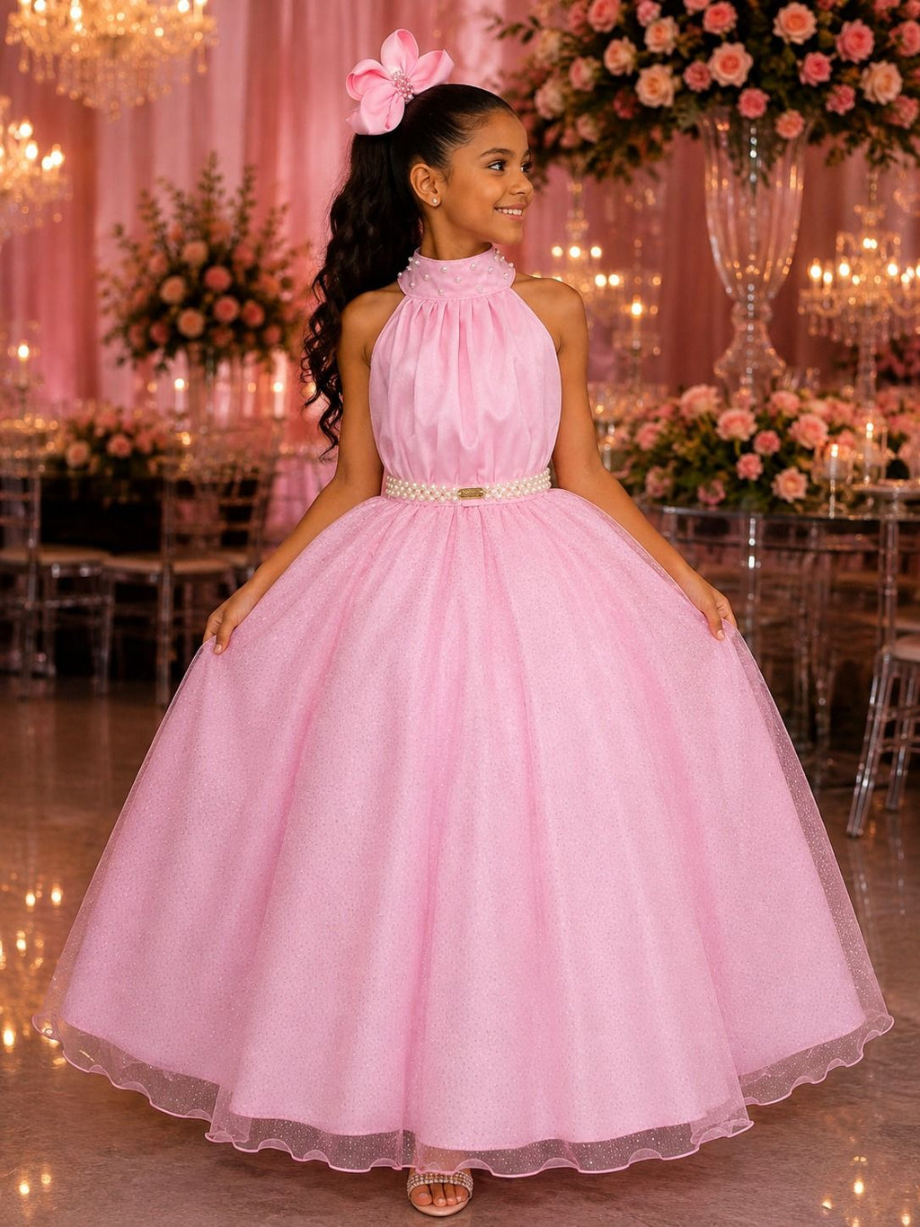 Vestido Banana Club Longo Âmbar Rosa
